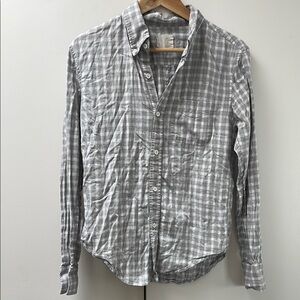 Band of Outsiders Men's Gray Checkered Shirt